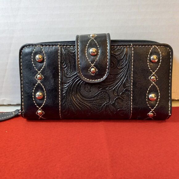 Black Full Length Wallet Cottagecore Grandmacore - Picture 1 of 7